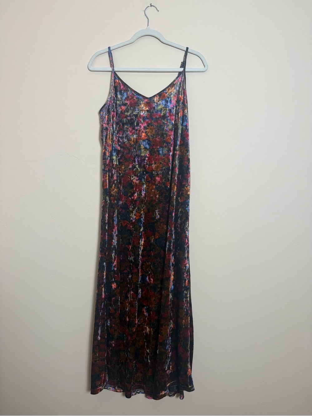 Natural Life Velvet Floral Slip Dress - Multicolor